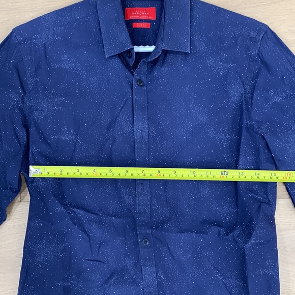DARK BLUE ZARA MENS DRESS SHIRT - SIZE SMALL - Picture 4 of 7
